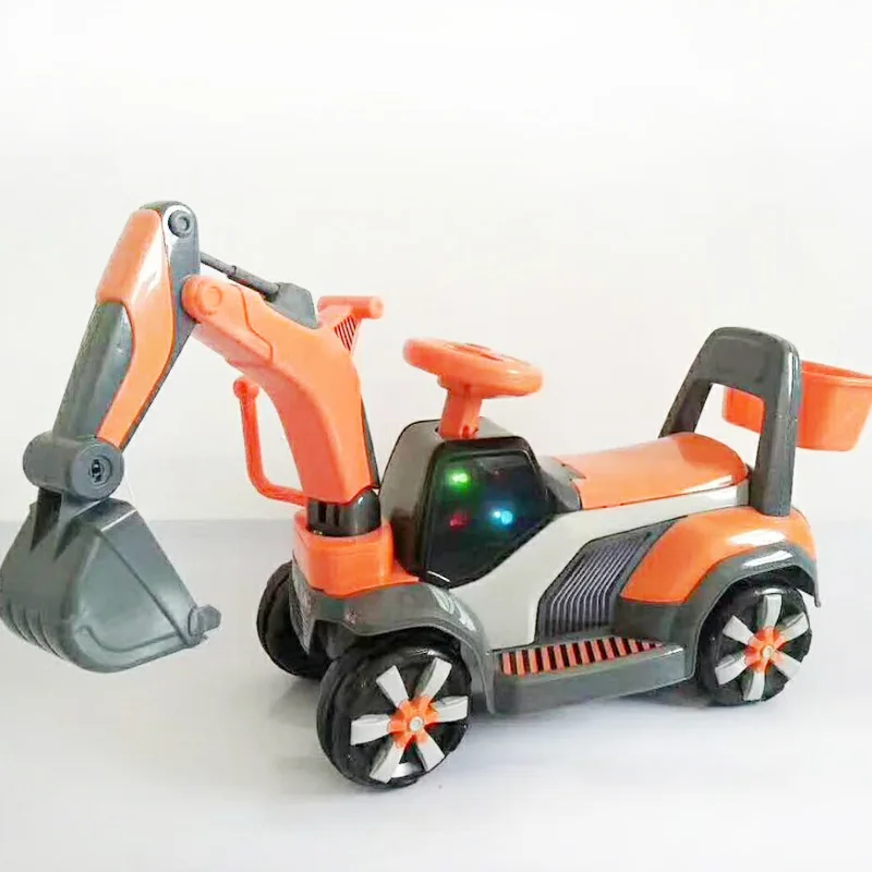 Детская игрушка, автомобиль, строительный экскаватор, четыре колеса, Электрический автомобиль с музыкой, детские игрушки, пластиковые машины для детей