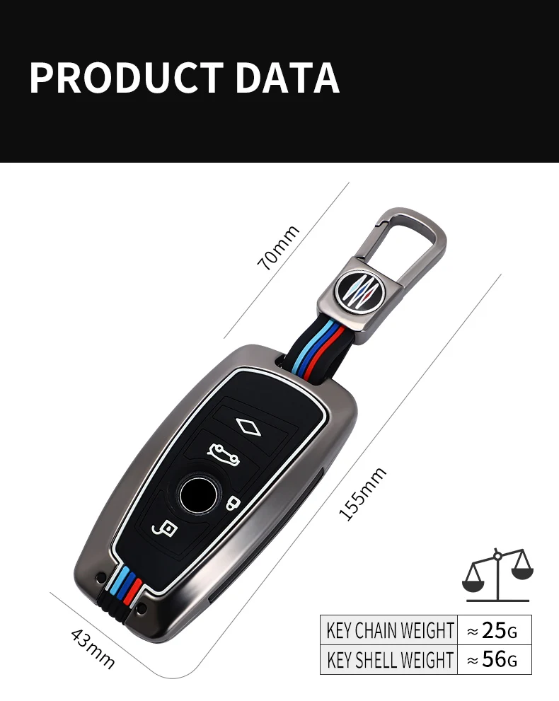In Lega di zinco di Chiave Dell'automobile Della Copertura Della Cassa Borsette Per BMW F10 F20 F30 X3 X4 M3 M4 E34 E90 E60 E36 F25 G30 F111 3 5 7 Serie X5 X6 Accessori - H658344b79b4f42d196fff981f4fa432cL