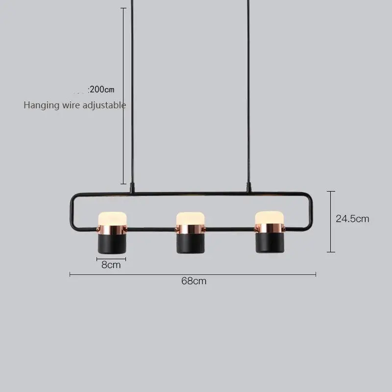 Современный Железный подвесной светильник s вращающийся подвесной светильник для спальни и кухни, подвесной светильник s Лофт-бар, подвесная Подвесная лампа - Цвет корпуса: 68cmx24.5cmBlack