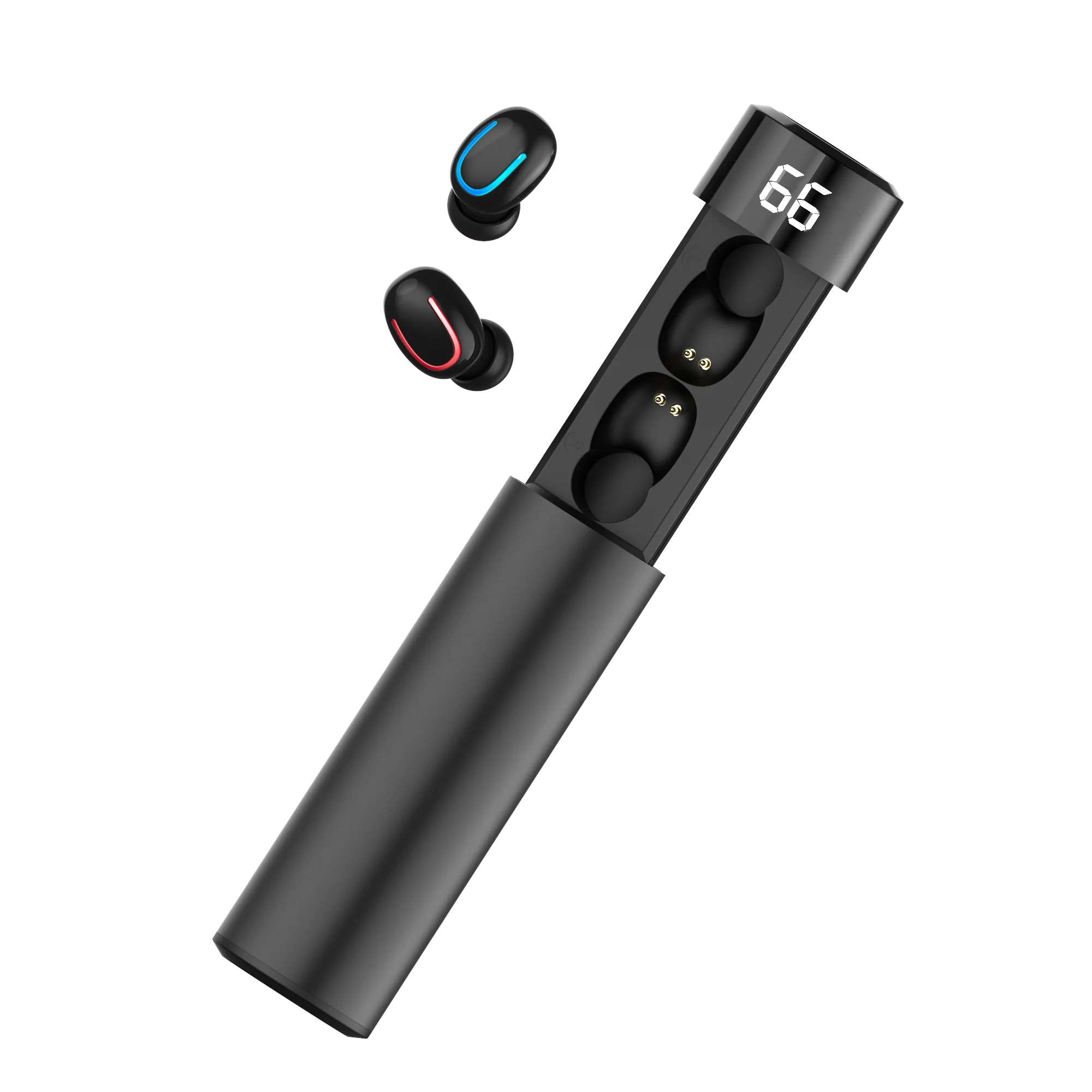 Cigfun Q67 TWS беспроводные bluetooth-наушники с микрофоном, спортивные водонепроницаемые наушники IPX5, светодиодный внешний аккумулятор, гарнитура - Цвет: Q67-TWS-Black