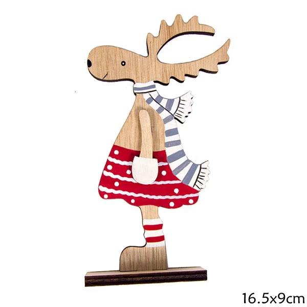 B Girl Deer 1 Набор мульти креативные поделки из дерева Рождественский Санта/олень деревянные украшения для рождественской вечеринки настольные украшения для дома принадлежности - Цвет: B Girl Deer