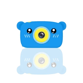 

Portable Children 1300W HD Digital Camera Cute Cartoon Bear Shape 2 Inches IPS Screen Mini Camera Toy Gift for Kids