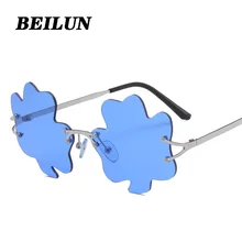 

Color Cloud Sunglasses for Women Fashion Irregularity Ocean Lens Frameless Glasses Men Metal Frame Personalized Cosplay UV400