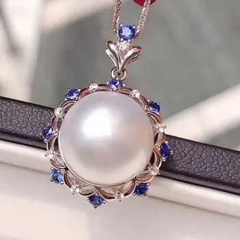 

925 sterling silver natural 10-11mm freshwater pearl fashion Costume jewelry pendant accessory christmas gift for female