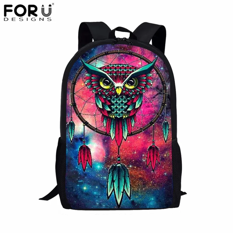 FORUDESIGNS/Школьный рюкзак с рисунком совы, школьная сумка для детей, сумка для книг для девочек, дорожные сумки для мальчиков-подростков, Galaxy mochila - Цвет: LH1084C