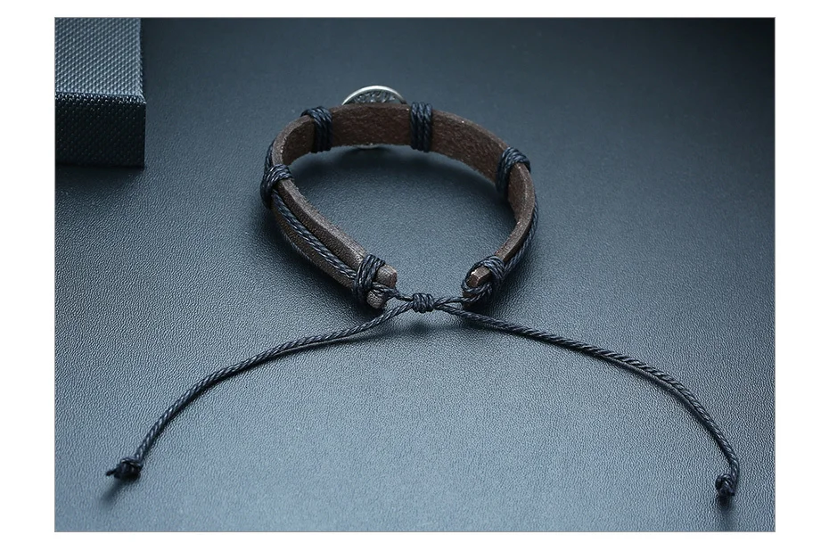 Vnox Мужская подвеска "Древо жизни" Leather Rope Chain Браслеты для Для женщин мужской Длина Регулируемый Богемия ювелирные изделия