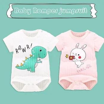 

Baby Clothes Baby Girl Clothes For Newborns Jumpsuit Newborn Baby Boys Girls Short Sleeve Cartoon Animal Print Romper jumpsuit