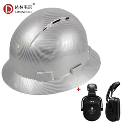 Casque de sécurité avec Kit de protège oreilles, casquette de Protection respirante pour la Construction, Protection solaire Anti écrasement sur tout le côté 