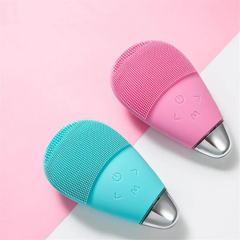 3 in 1 Electric Silicone Face Wash Brush Sonic Facial Cleansing Brush Vibration Massager Eye Dark circles remove Anti-aging