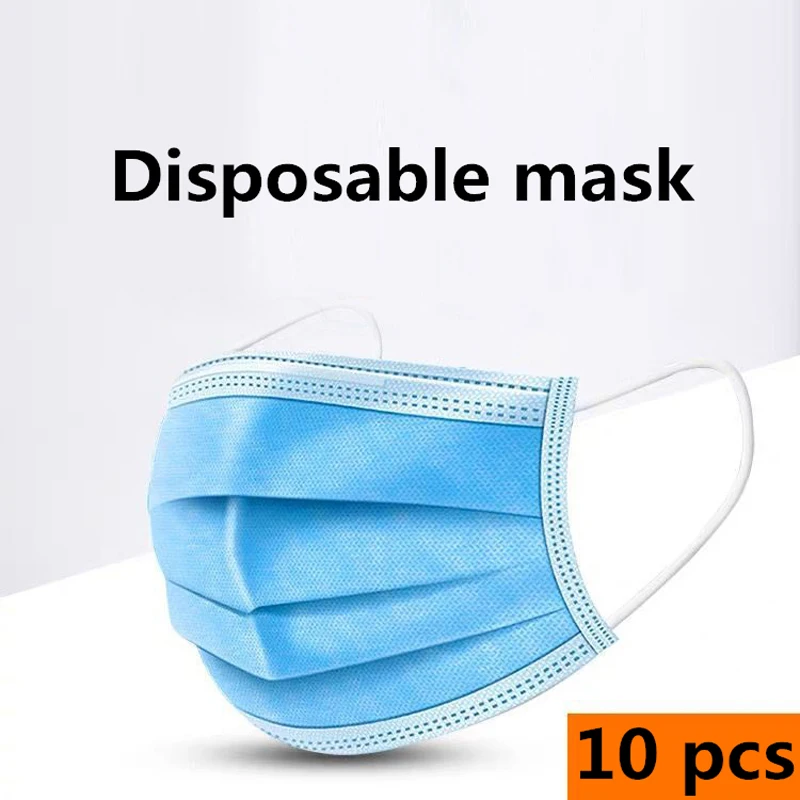 

FAST SHIP Profession Anti Dust Mask 10Pc One time MASK Disposable Elastic Mouth Soft Breathable Face Mask for Hair Salon Use