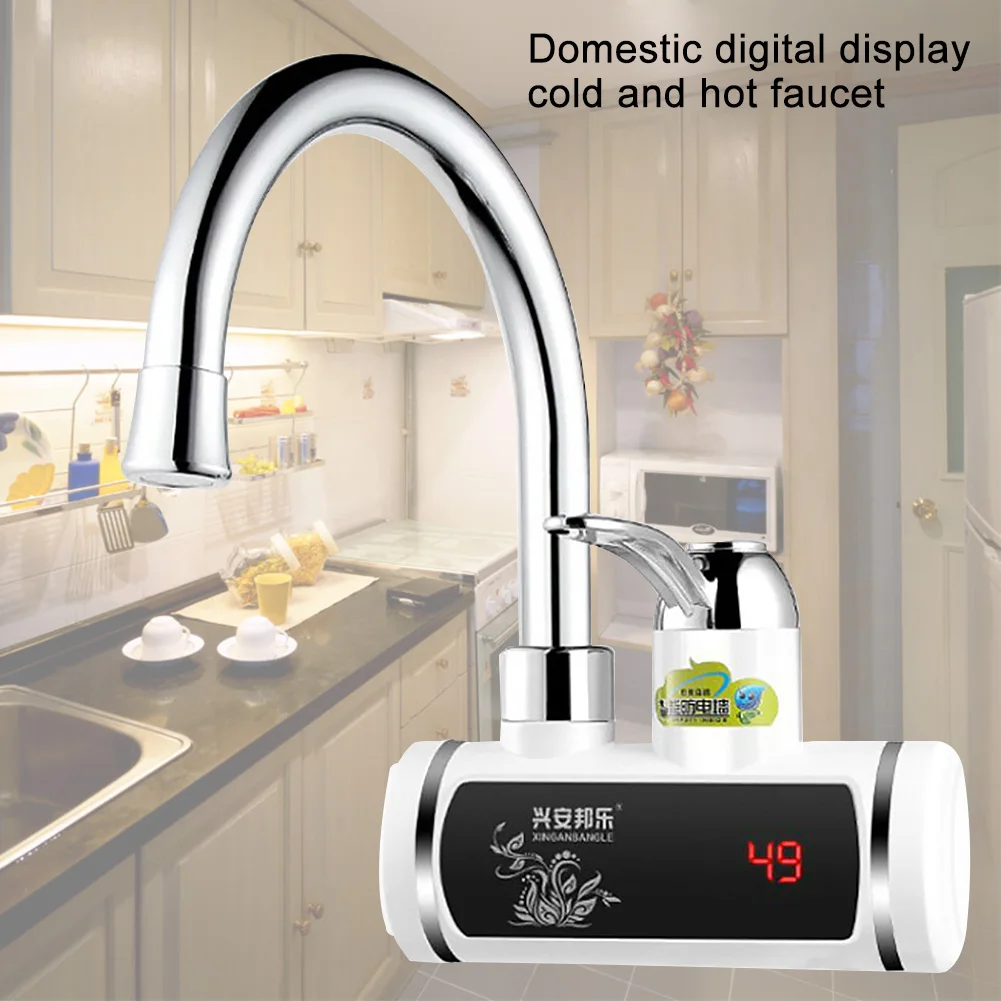 Цифровой дисплей двойное использование стиральная палуба крепление дома кухня ванная комната кран горячей и холодной воды Электрический