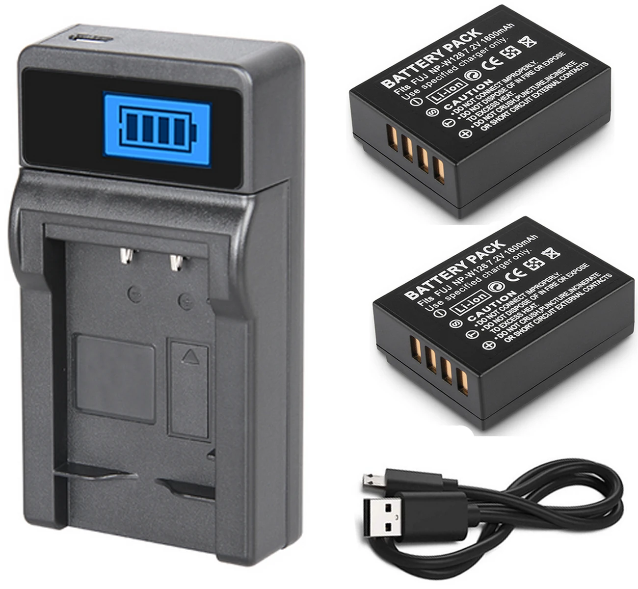 Батарея(2-Pack)+ lcd USB двойное зарядное устройство для Fujifilm NP-W126, NPW126, NP-W126S, NPW126S, NP-W 126S литий-ионный аккумулятор