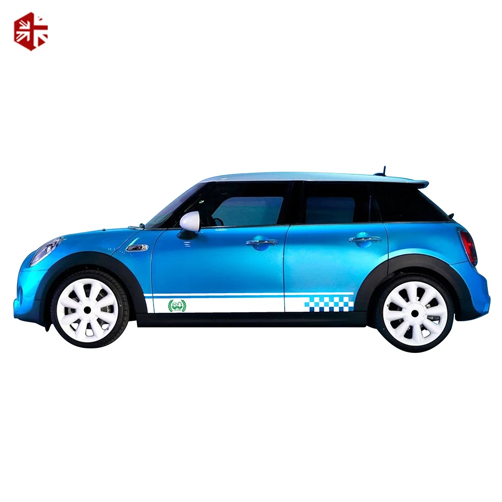 2 Pcs 60th Anniversary Styling Car Door Side Stripes Sticker Body Decal For MINI Cooper S F54 Clubman F55 F56 F57 F60 Countryman