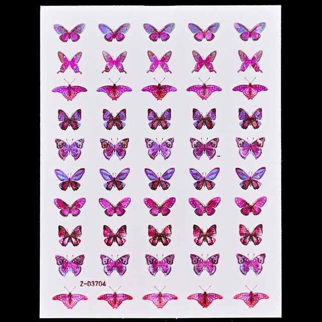 Craft Sticker 3D Nail Art Sticker Ultra-thin Butterfly Nail Art Decoration Sticker Holographic Laser Butterfly Nail Decals