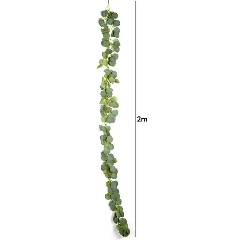 Hot Sale Artificial Rattan Delicate Texture Artificial Green Leaves Vine Rattan Simulate Wedding Party Ivy Wreath Wall Decor - Цвет: 2M