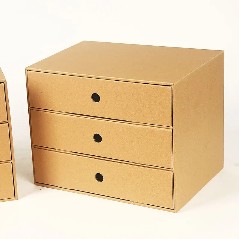 

Factory Wholesale DIY Paper Desktop Storage Box Office Students Finishing Box Free Combination Multilayer Drawer File