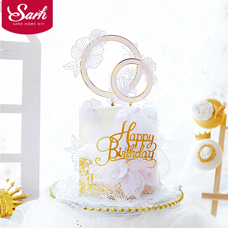 Бабочка пряжа проволока Ловец снов корона Топпер для торта акрил с днем рождения