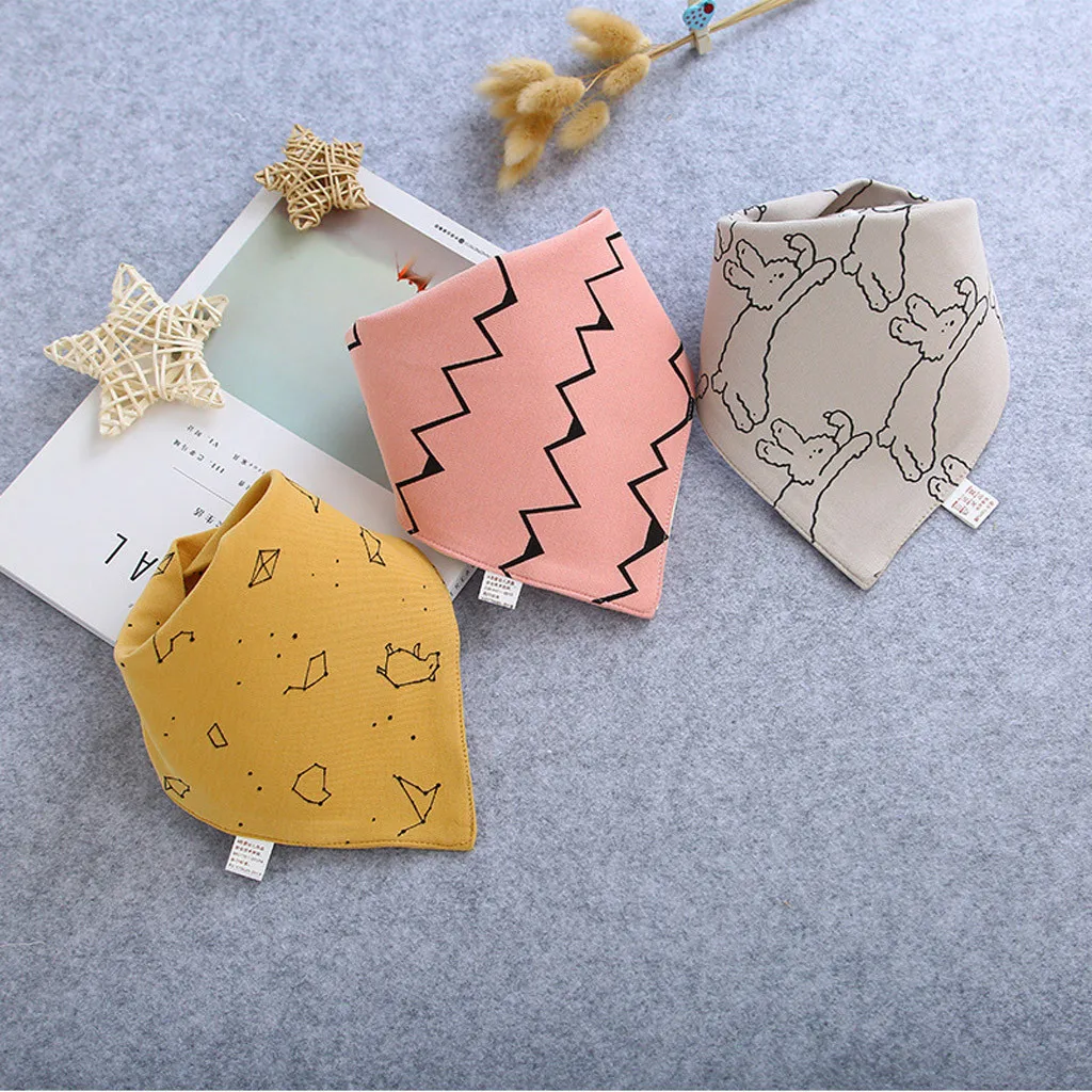 Baby saliva towel bib Baby Bibs Saliva Towel Baby Boys Girls Feeding   bib newborn cotton triangle scarf 3 pencil bears