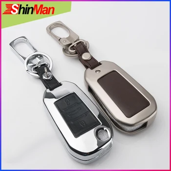 

ShinMan Zinc alloy+Top leather For Citroen C3-XR C4 C6 C4L DS4 DS5 DS6 DS5L key Ccover key protect shell CAR key case