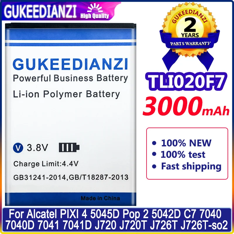 Battery 3000mAh TLI020F7 For Alcatel PIXI 4 5045D Pop 2 5042D C7 7040 7040D 7041 7041D J720 J720T J726T J726T-so2 PIXI4 Pop2 | Мобильные