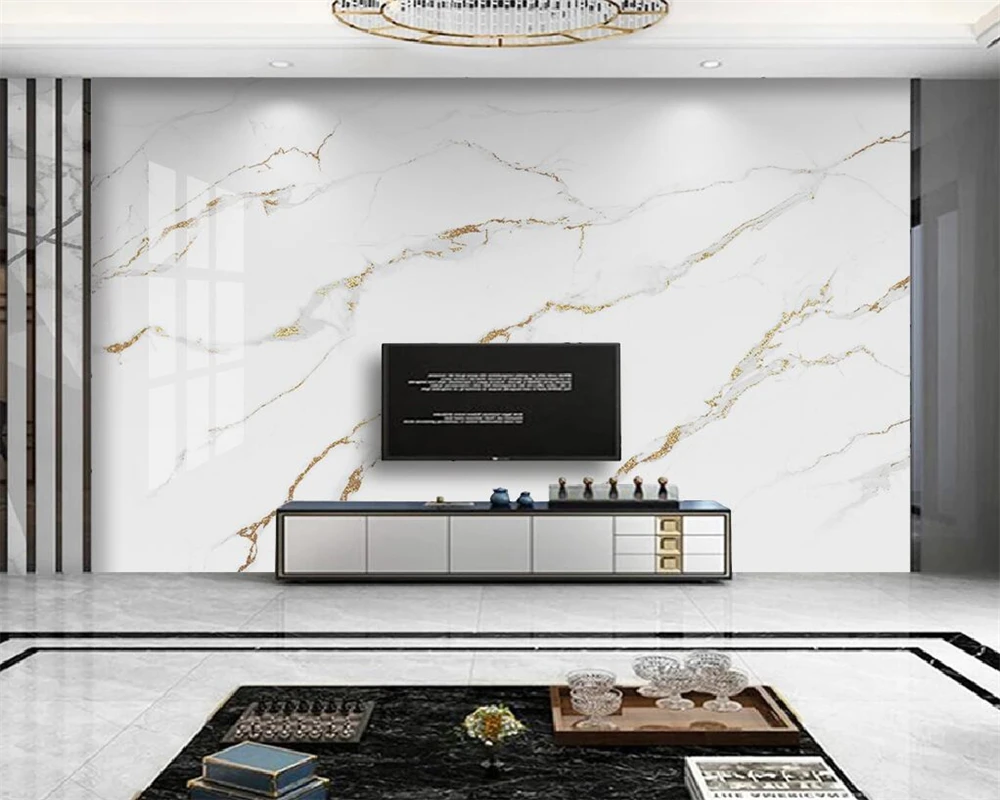 

beibehang Customized modern marbled jazz white modern minimalist microcrystalline stone background papel de parede wallpaper
