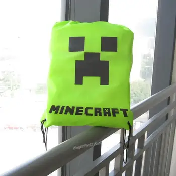 

1Pc Game Minecrafted Drawstring Bag Kids Cartoon Creeper Backpack Drawstring Bag Travel Carrying Bags Gifts For Boys Girls