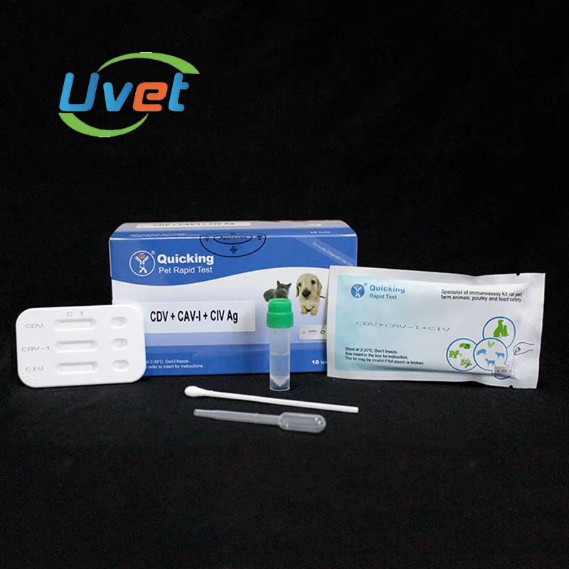 Ветеринарный антиген Uvet аденовирус типа I + тройной экспресс тест CDV CAV CIV