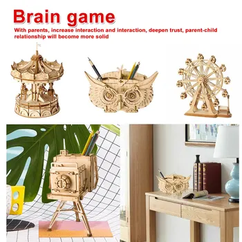 

Robotime DIY 3D Wooden Animal&Building Puzzle Game Assembly Toy Christmas Gift Children Kids Adult Model Building Kits Hobbies