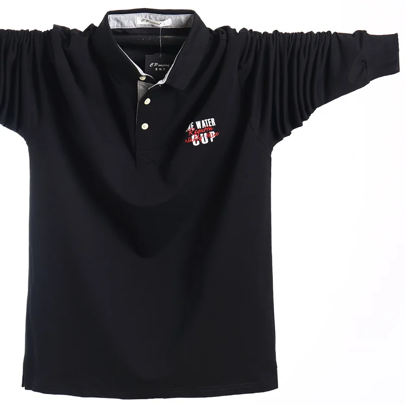 5022 Black Высокое качество плюс размер 4XL 5XL 95% Хлопок Ковбой синий зеленый чистый цвет Повседневная рубашка поло с длинными рукавами Мужская для молодых Мода Мягкая - Цвет: 5022 Black