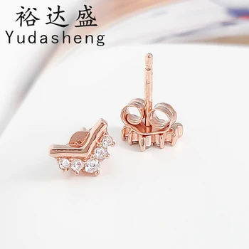 

Rose Gold Crown Wishing Bone Pin Earrings Fit Original Charm