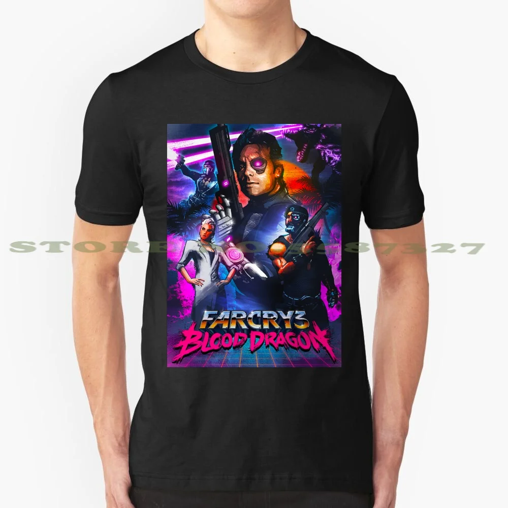 Farcry Blood Dragon Cool Design Trendy T-Shirt Tee Far Cry Farcry3 Blood Dragon Game Retro Retrowave Neon Vhs