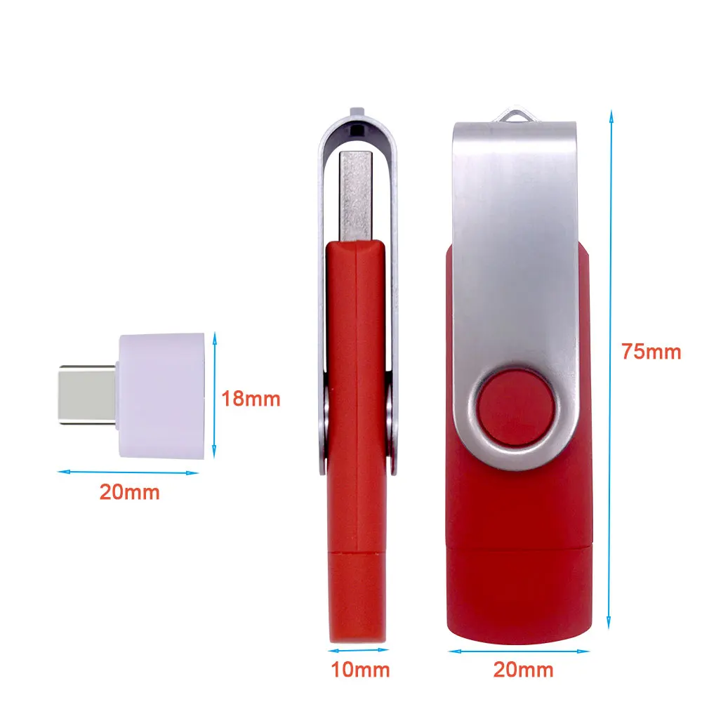 Многофункциональный ОТГ USB флеш накопитель с логотипом на заказ для смартфонов