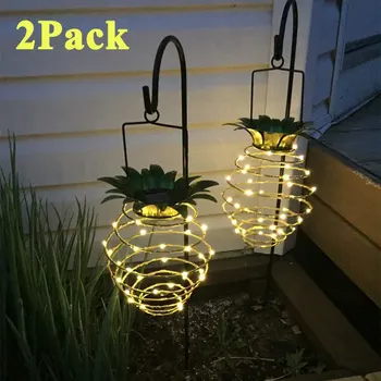 

Solar Garden Lights Pineapple Shape Outdoor Solar Hanging Lamps Waterproof Wall Lamp Fairy Night Lights Iron Wire DIY Home Decor