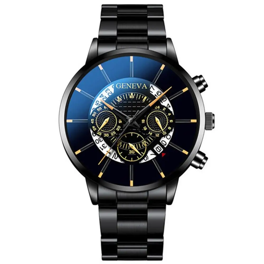 Роскошные мужские модные бизнес часы с календарем, Топ бренд, золотые часы из нержавеющей стали с сетчатым ремешком, аналоговые кварцевые часы relogio masculino f1 - Цвет: A