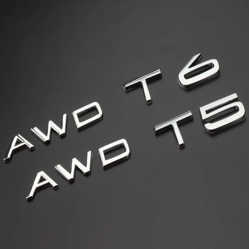 Автомобильный Стайлинг 3D T5 T6 AWD Логотип Эмблема Металлические наклейки для Volvo T3 T4