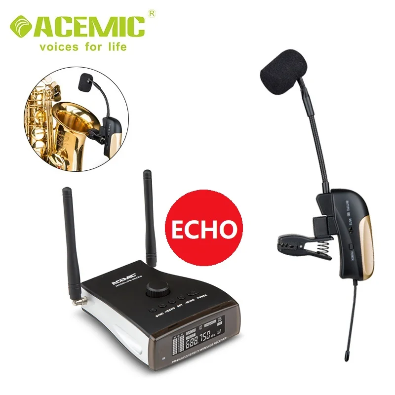 ACEMIC беспроводной микрофон для саксофона с реверберами UHF функцией реверберации