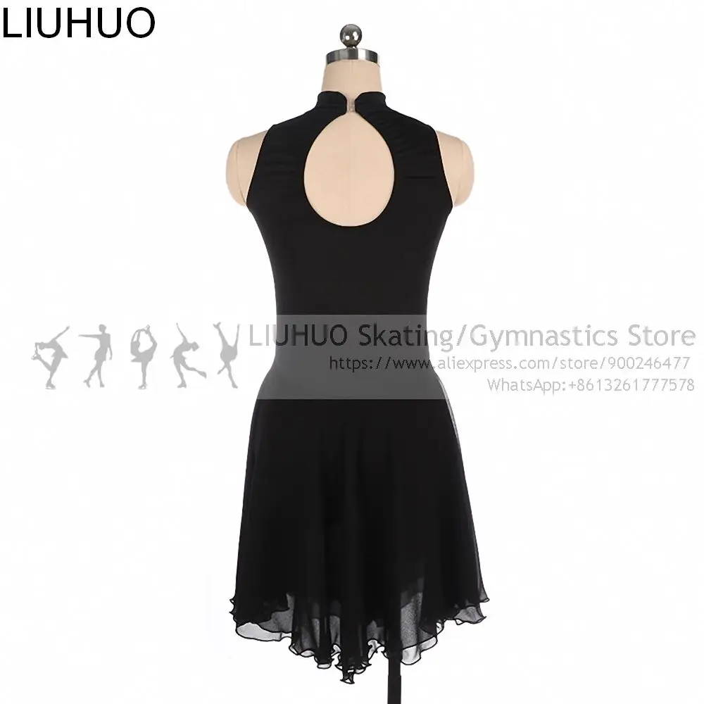 Figure Skating Dress Black Adult Girls' Ice Skating Dress Spandex High Elasticity Training Competition ice skirts