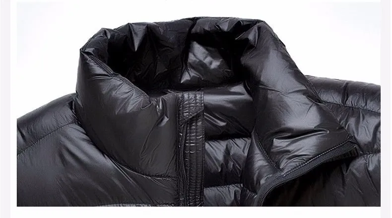 Плюс 5XL 6XL 7XL утка вниз куртка мужская перо Сверхлегкий пуховик для мужчин верхняя одежда с сумкой для переноски пальто