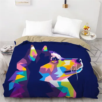

3D Duvet Cover Quilt Covers Comforter Case Colorfull Bedding Bag Animal Cartoon Dog King Queen Full Twin Sizes Bed Linens