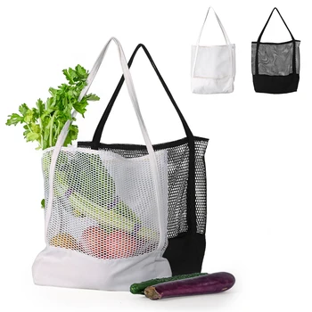 

Cotton Shopping Mesh Bag Portable Reusable Washable Net Tote Beach And Storage Natural Cotton Net String Shopping Tote Bag