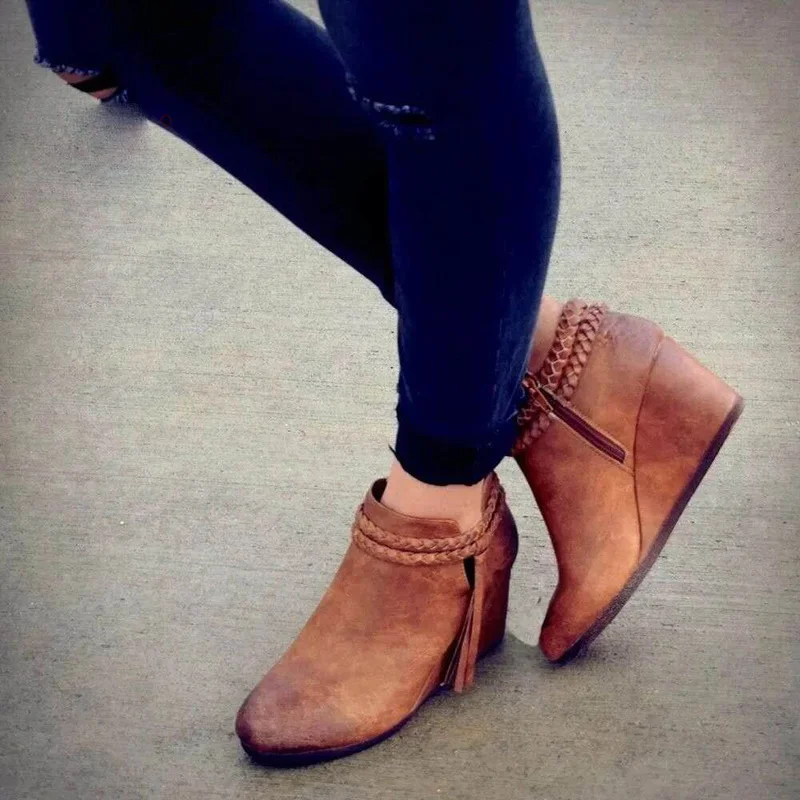 Женские ботильоны Туфли-лодочки на высоком каблуке Женская Осенняя Винтажная