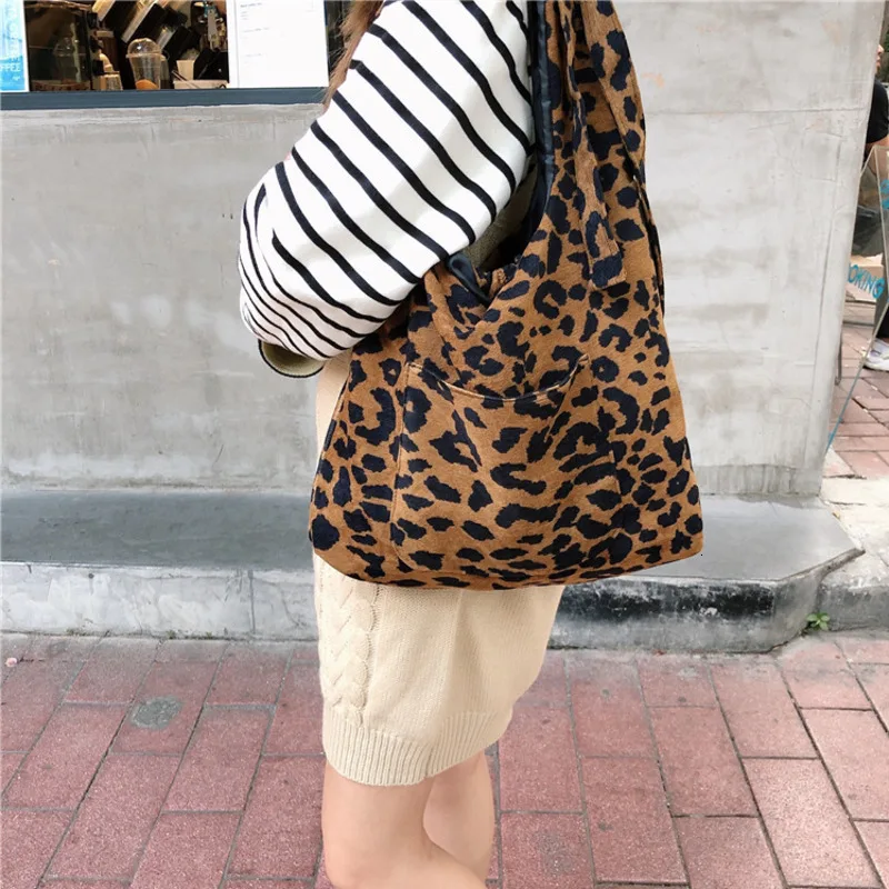 [BXX] Большая вместительная леопардовая Вельветовая сумка через плечо для женщин сумка через плечо женские дорожные сумки и кошельки a150