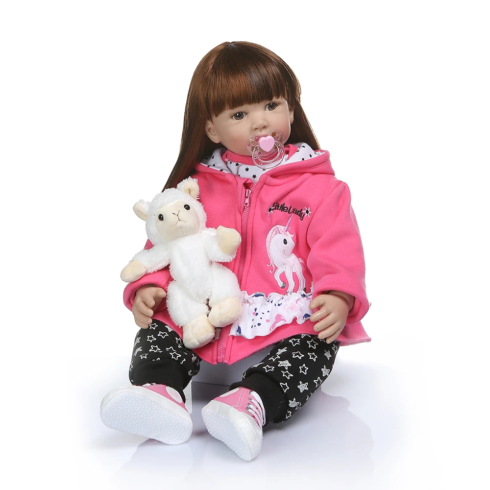Reborn Baby Doll Силиконовые Большие размеры очаровательные реалистичные мягкие игрушки для малышей куклы принцессы для девочек подарок на день рождения, наряд, пальто