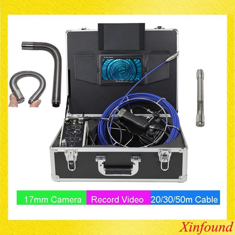 

17mm 23mm 90 degree Waterproof Inspection Camera Replacement Camera Head for Sewer Drain Pipe Wall Inspection Camera 30m Cable