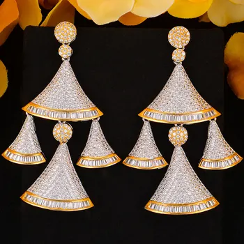 

GODKI Luxury Sector Chandlier Dangle Earrings For Women Wedding Cubic Zirconia DUBAI Bridal Earring Jewelry Accessories 2020