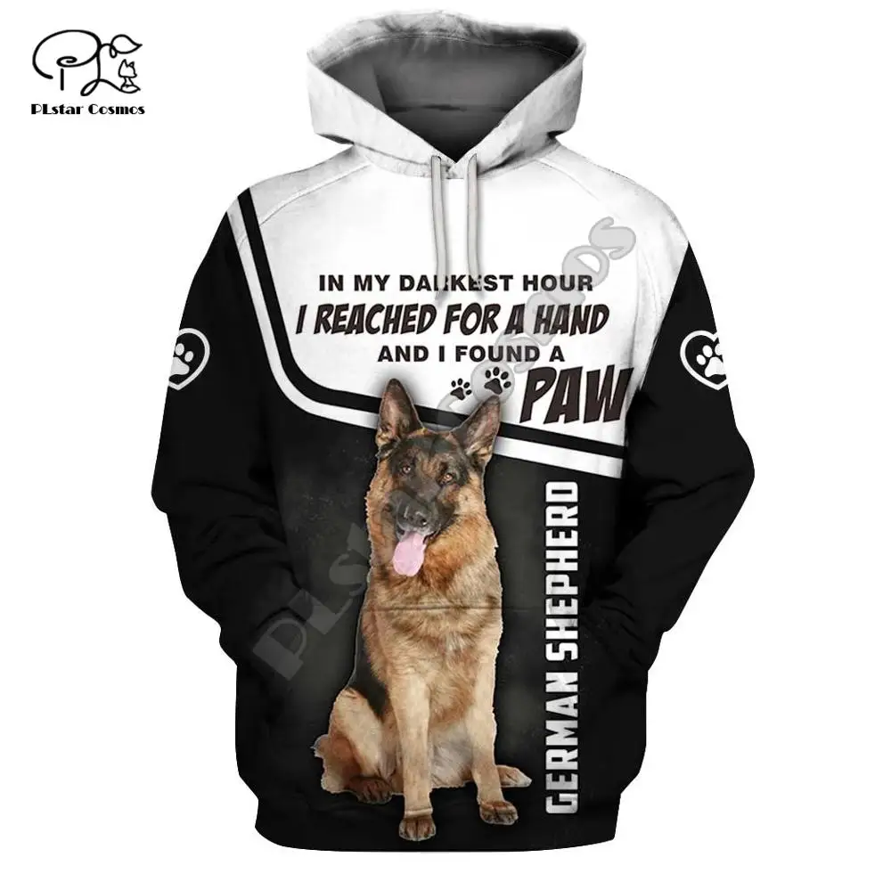 

New Mens German shephero Dogs 3d print hoodies autumn long sleeve Sweatshirts women pullover tracksuit hood hoody outwear