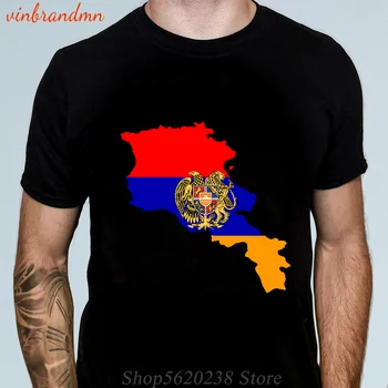 

Men's Fashion T Shirts Armenian Flag Map and Coat of Arms Printed Tee Tops Male 100% Cotton Short Sleeve Round Neck Tee XS-3XL