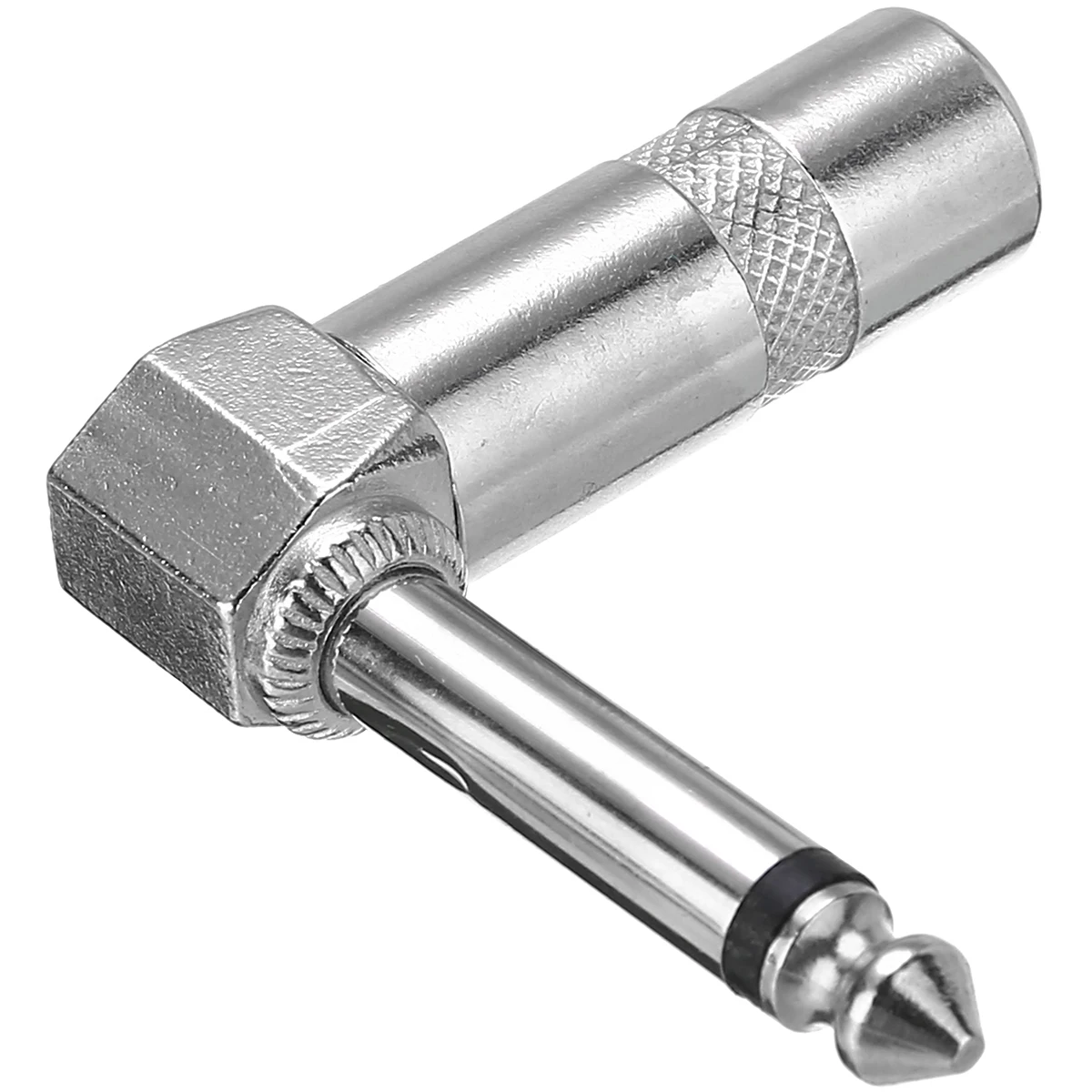 1/4" 6.35mm Speakers Phone Plug Nickel Plated 4pcs High Quality Guitar Audio Jack Right Angle Male Mono Connector
