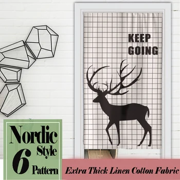 

Plaid Door Curtains Fabric Digital Printed Linen Curtain Blackout For Bedroom Drapery Curtains Kitchen Bathroom Custom Curtain