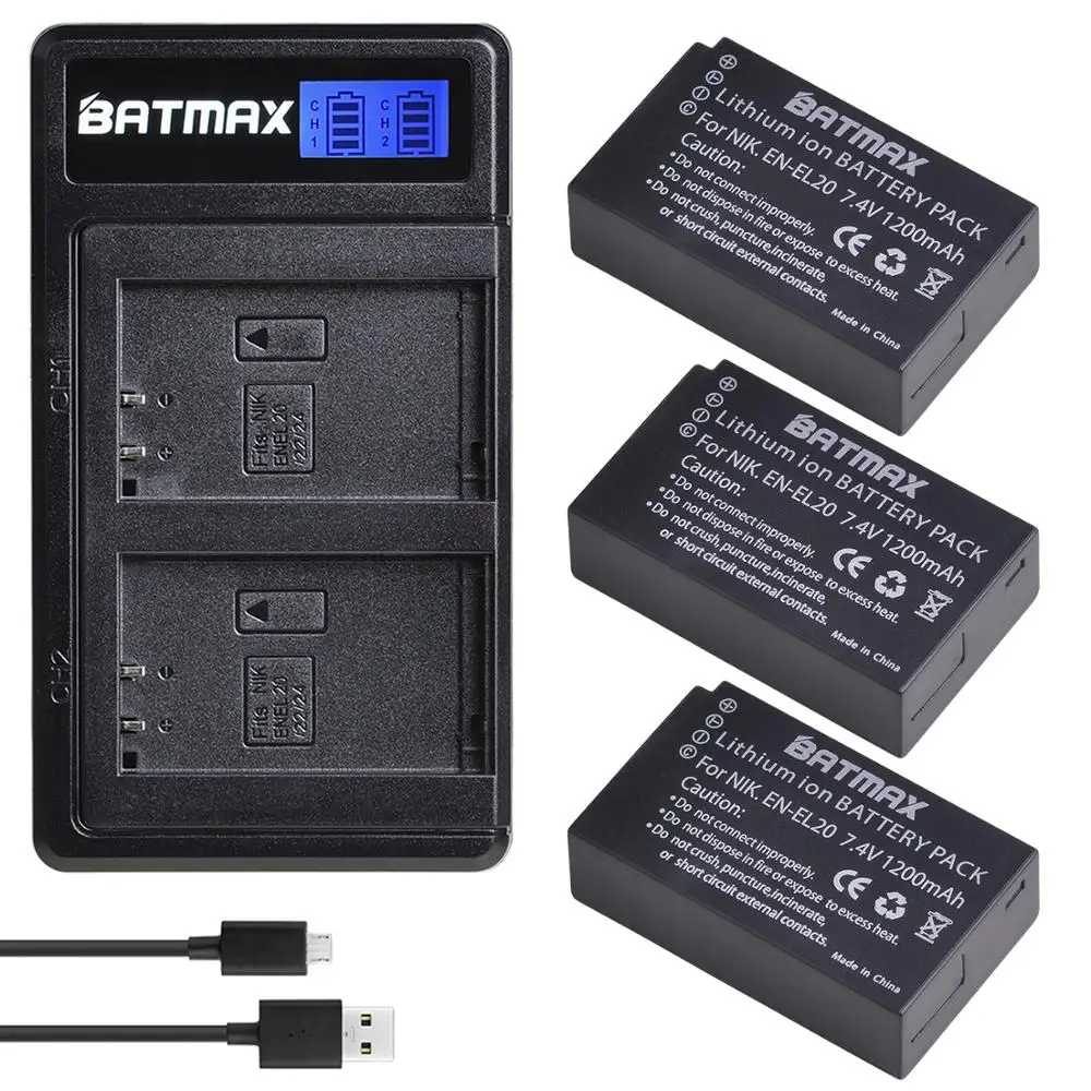 Аккумулятор Batmax EL20 1200 мА/ч зарядное устройство с ЖК дисплеем и двумя USB портами